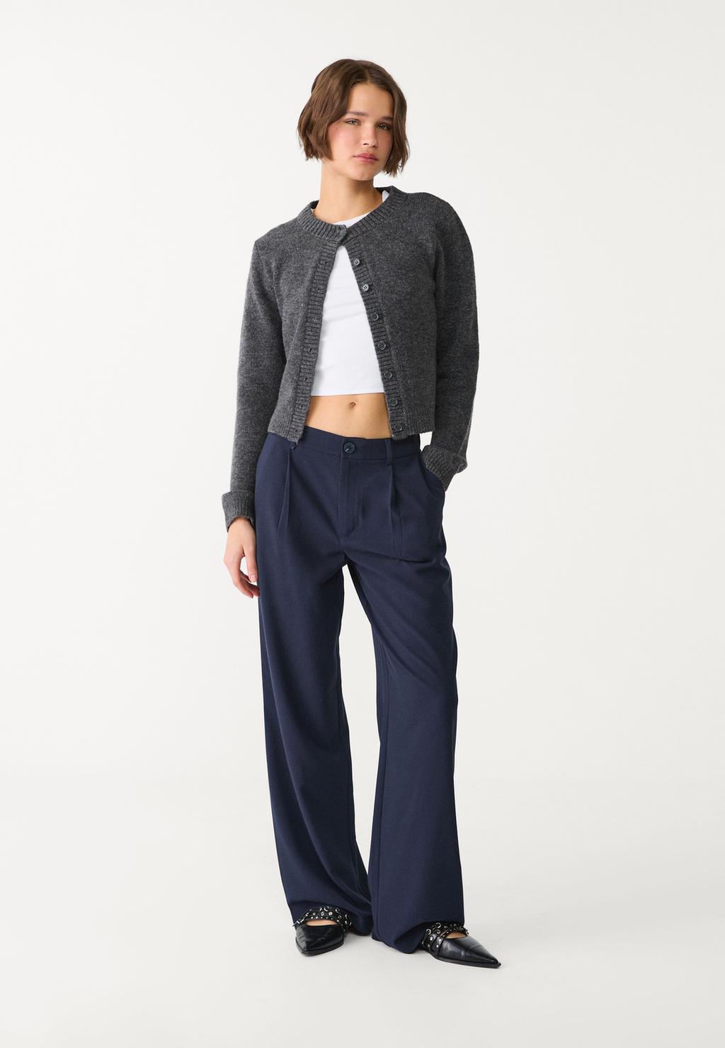 Smart straight-leg trousers