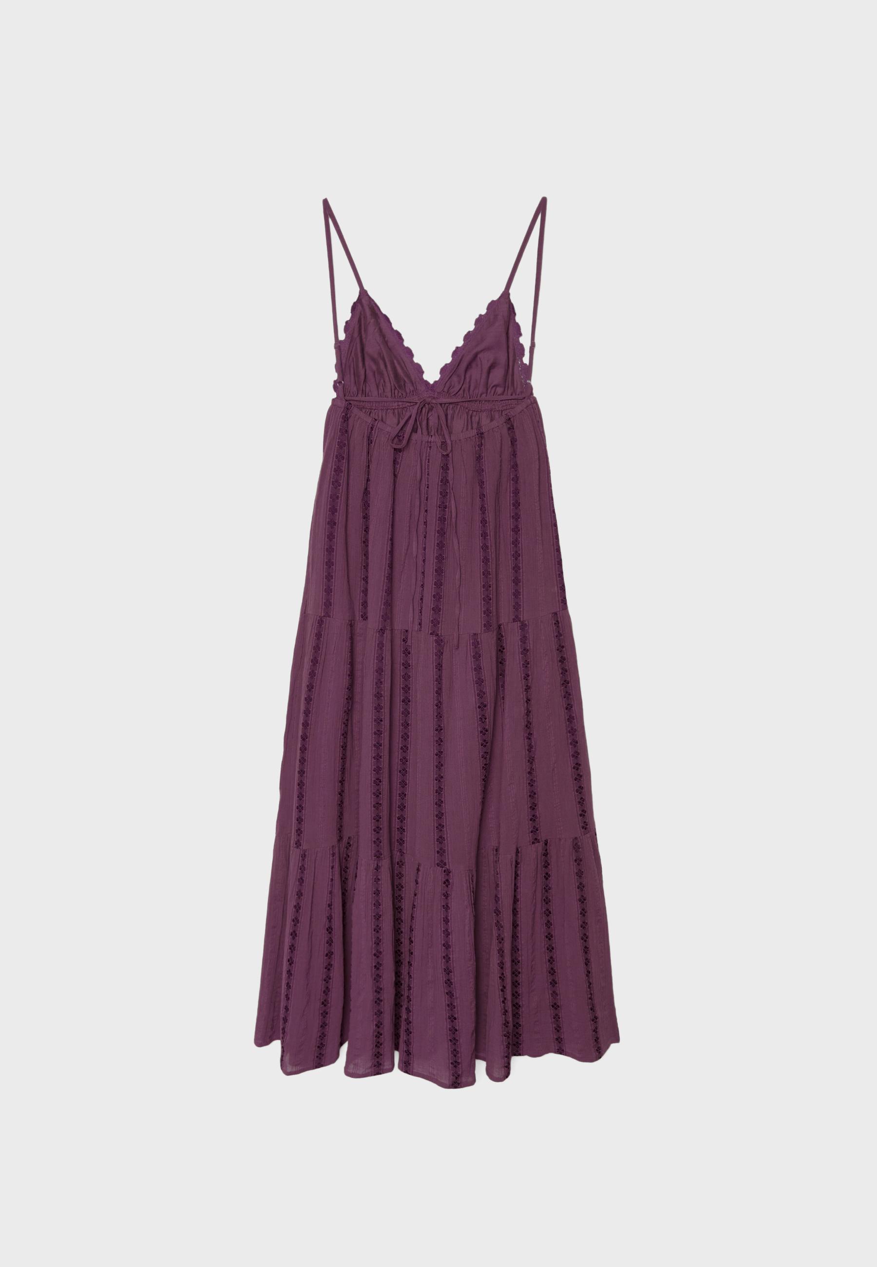 Long flowing dress with open back — Purple