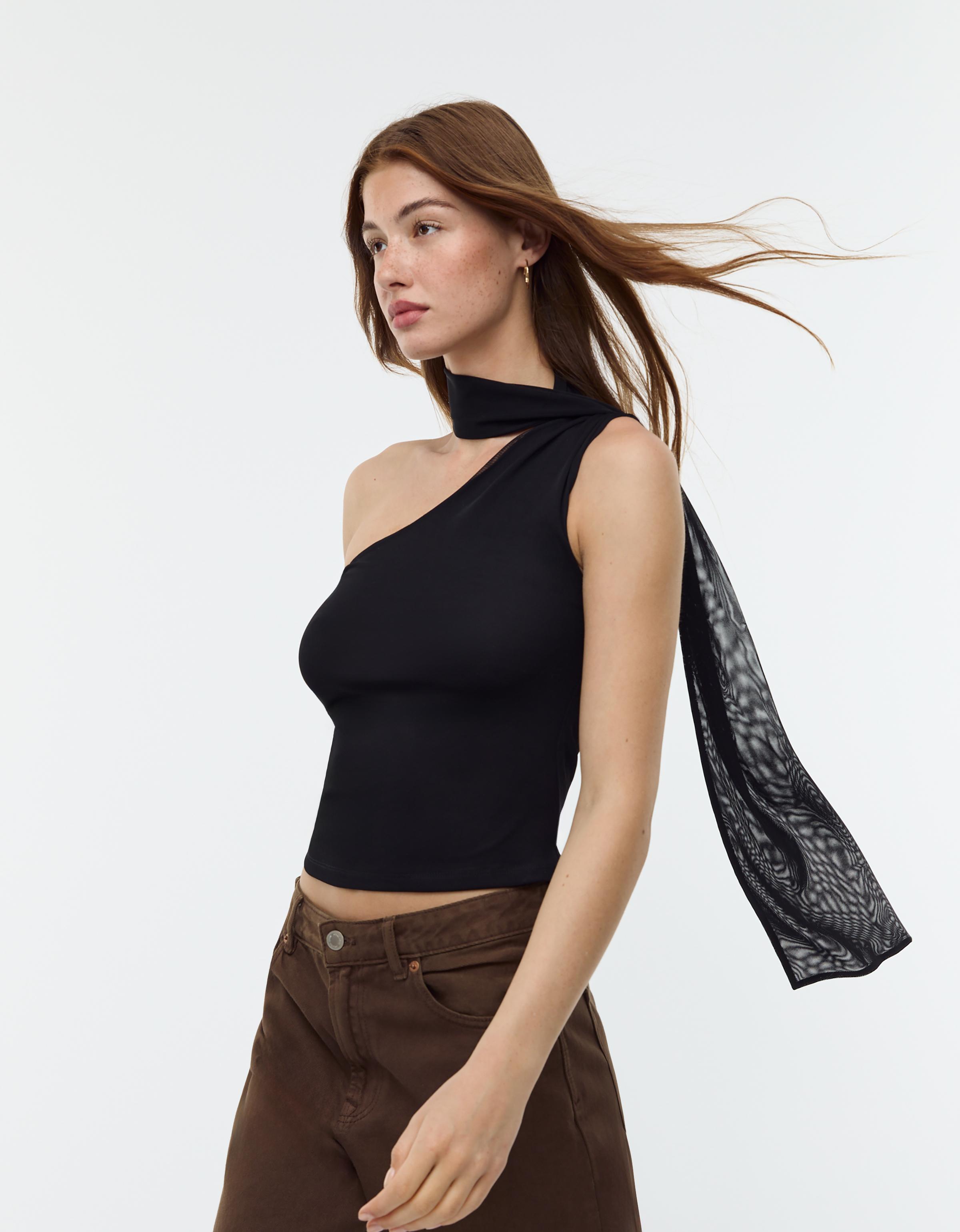 NOTRE émor asymmetry tulle tops asymmetry tulle tops（シャツ/ブラウス）｜NOTREemor