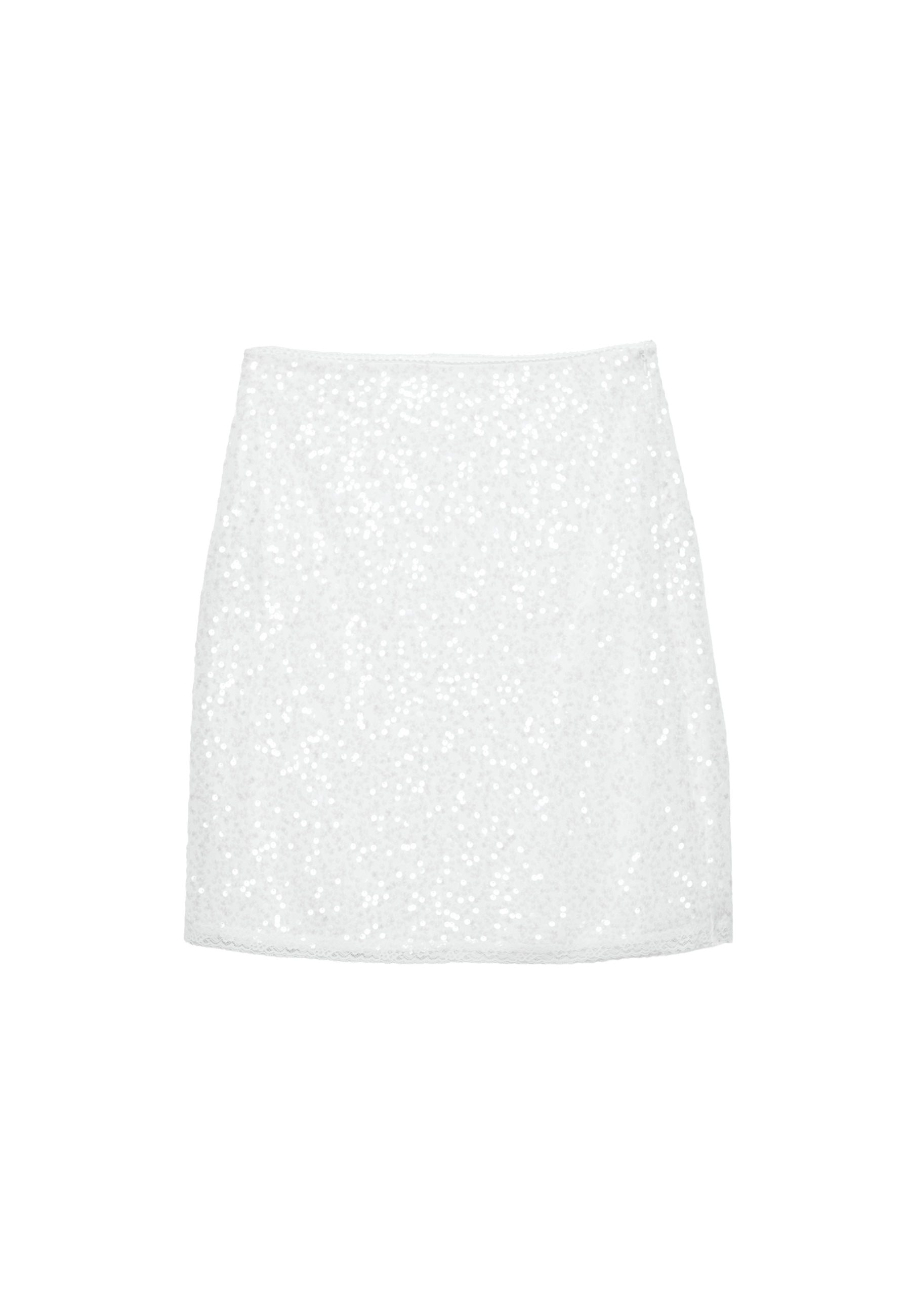 Sequin midi skirt — Ecru
