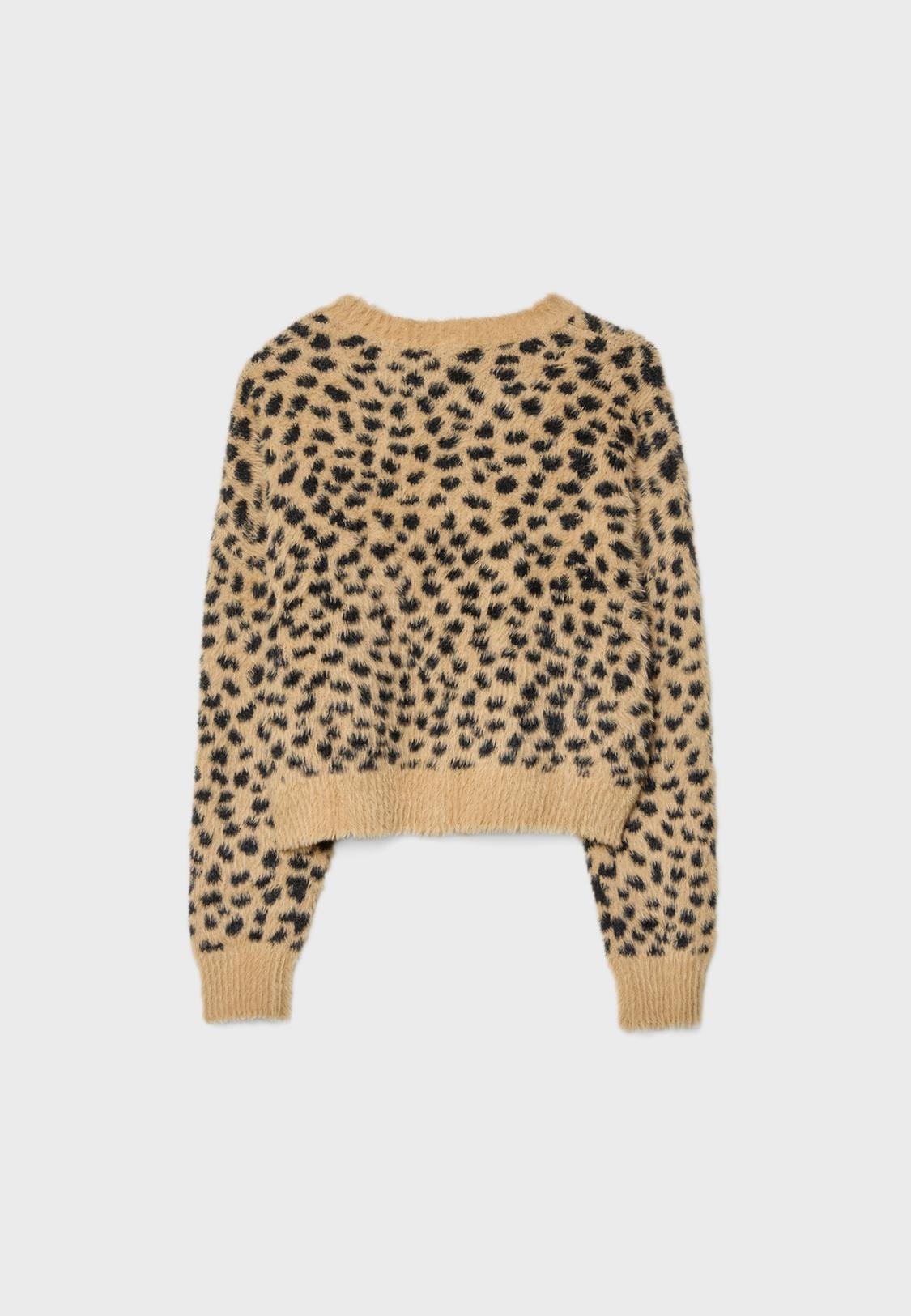 Gebreide trui met imitatiebont Mode voor dames Stradivarius