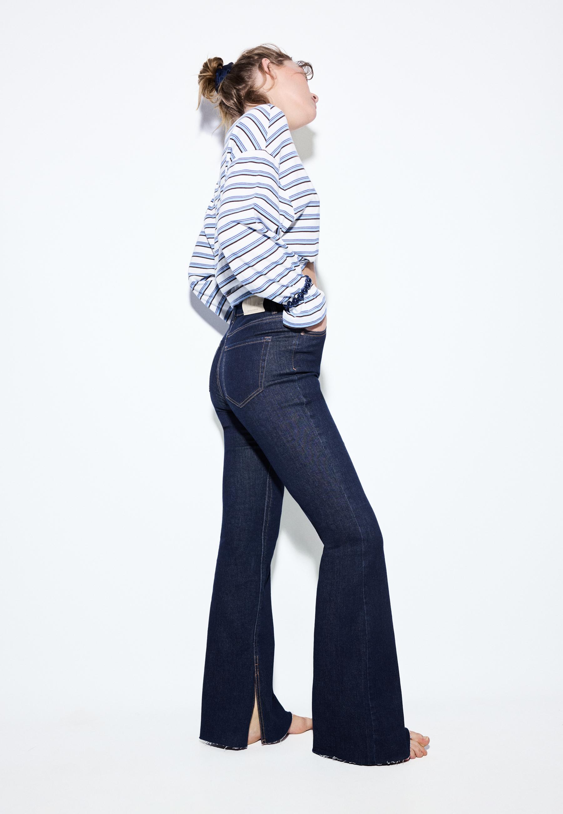 D74 yırtmaçlı çan paça jean