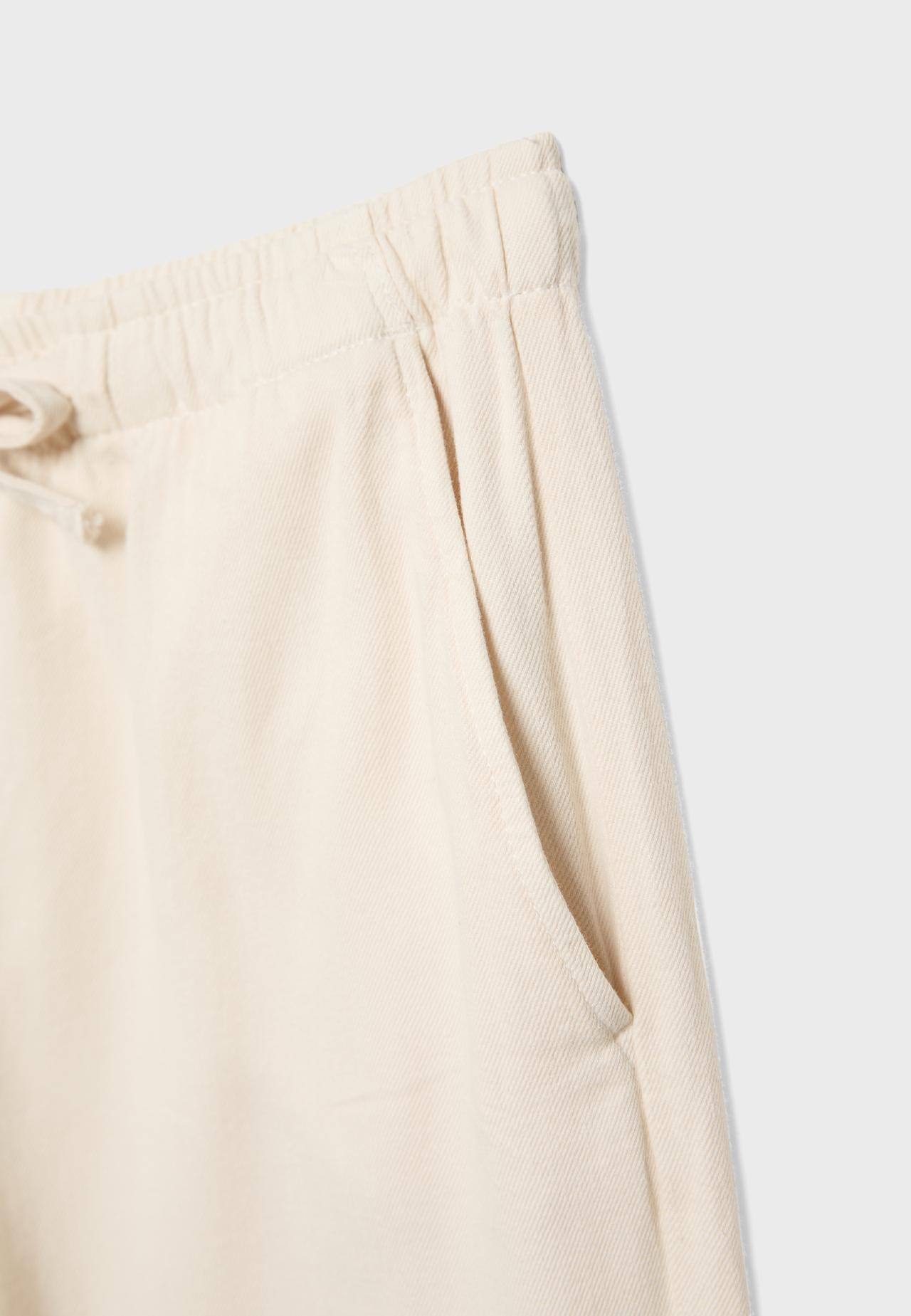 Drawstring flowing denim trousers — Vanilla