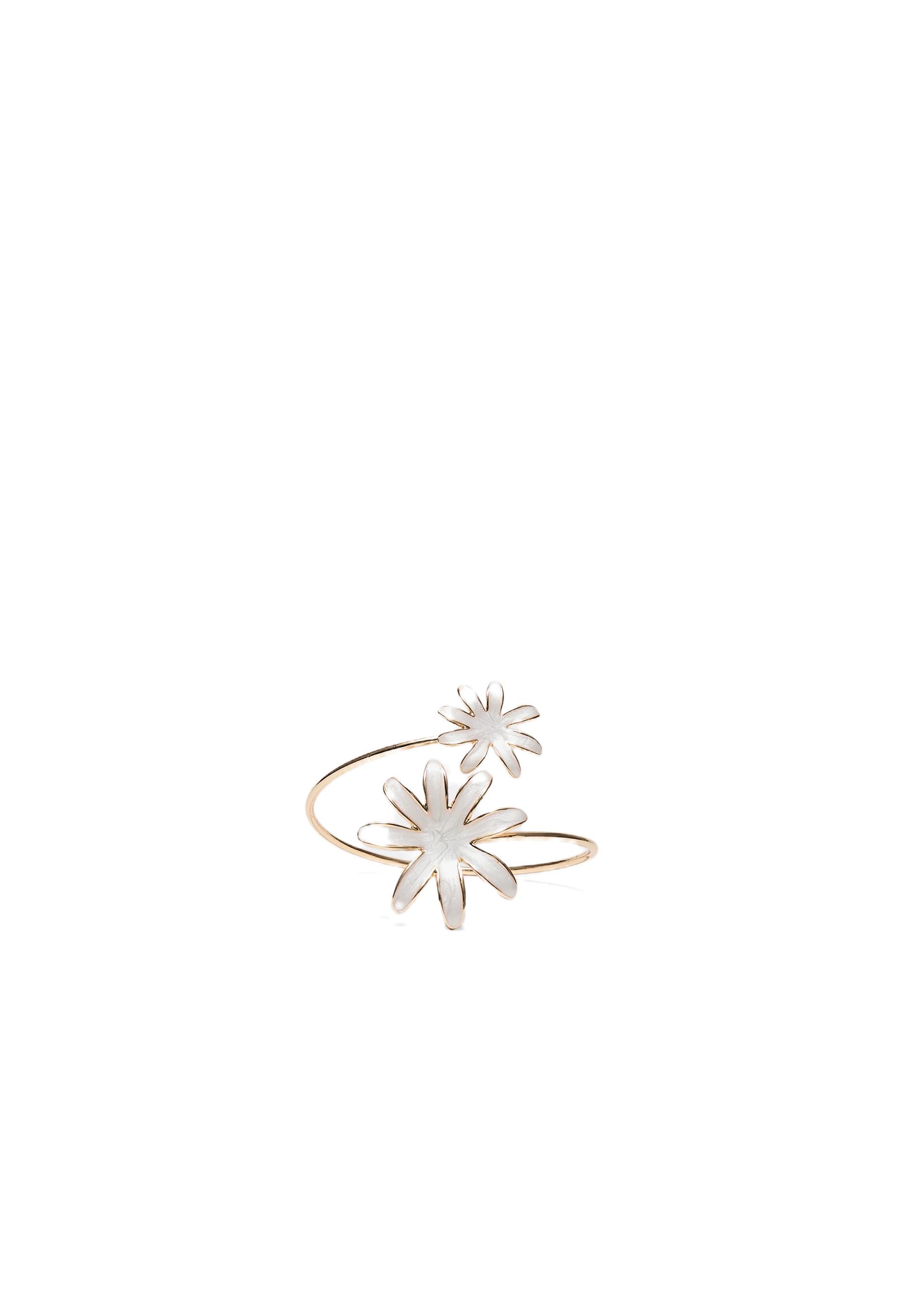 Double flower enamel bracelet — Gold