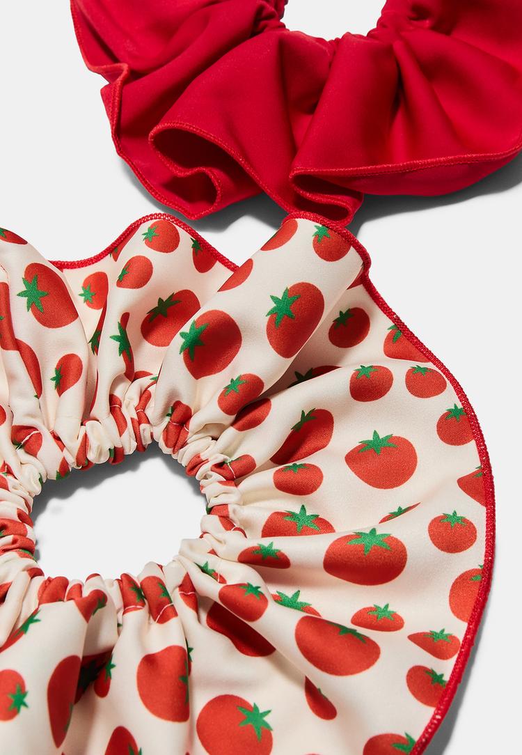 Stradivarius Σετ 2 Μεγάλα Λαστιχάκια Μαλλιών Κόκκινο Os φωτογραφία