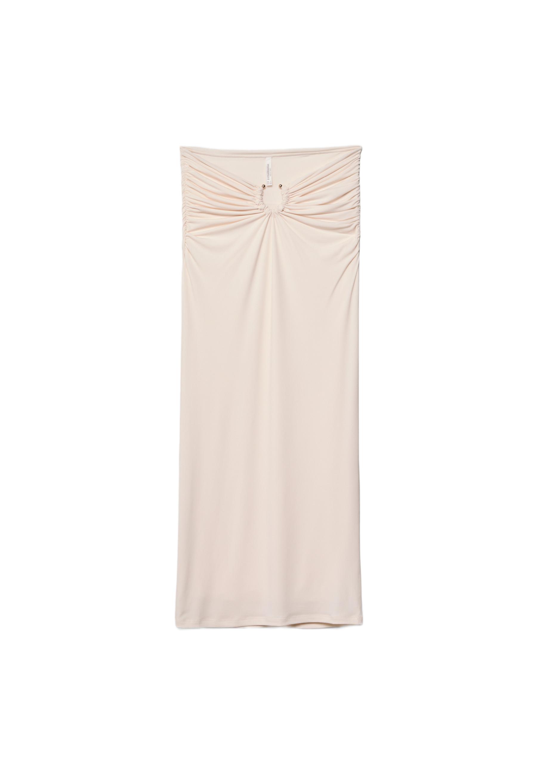 Pencil skirt with buckle — Ecru