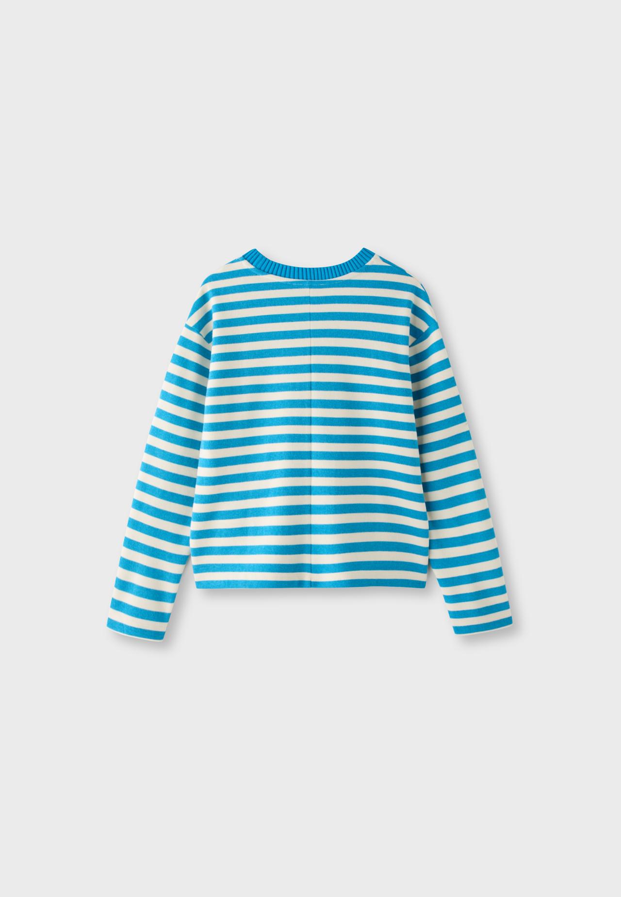 Knit round neck T-shirt — Turquoise