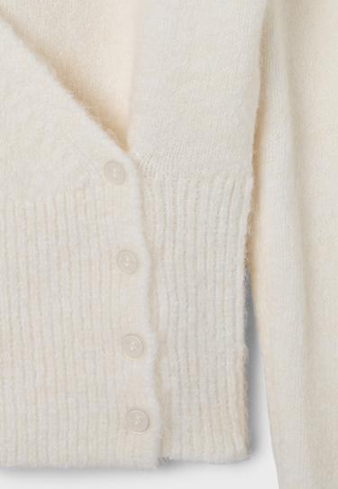Cross-over button knit cardigan — Ecru 10