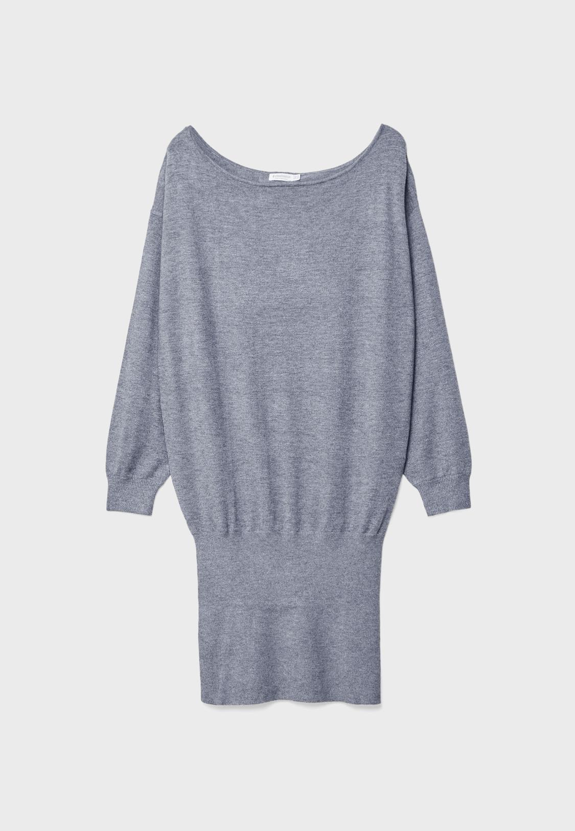 Gaun pendek rajut leher perahu Pakaian wanita Stradivarius