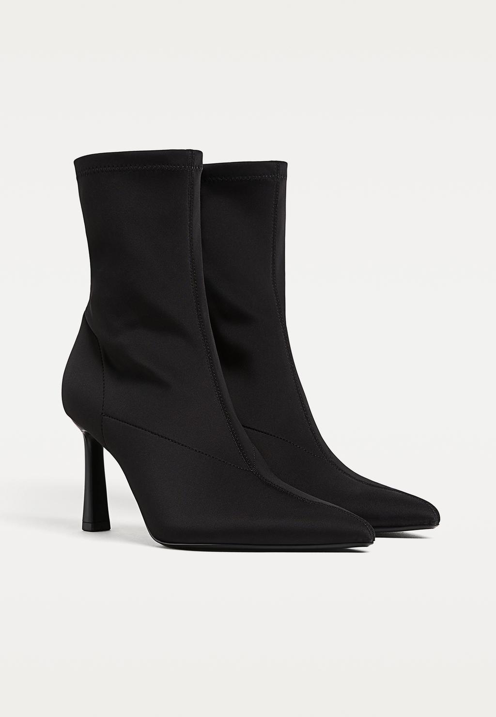 Botines tacón fino tejido
