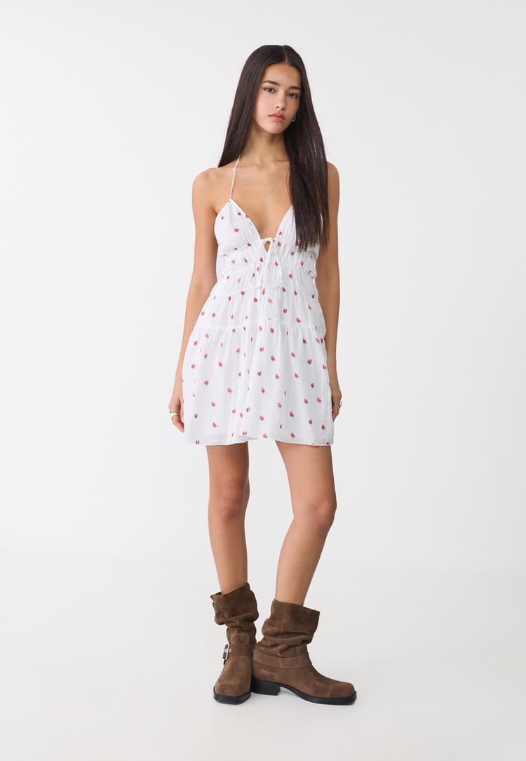 vestido corto estampado fresas