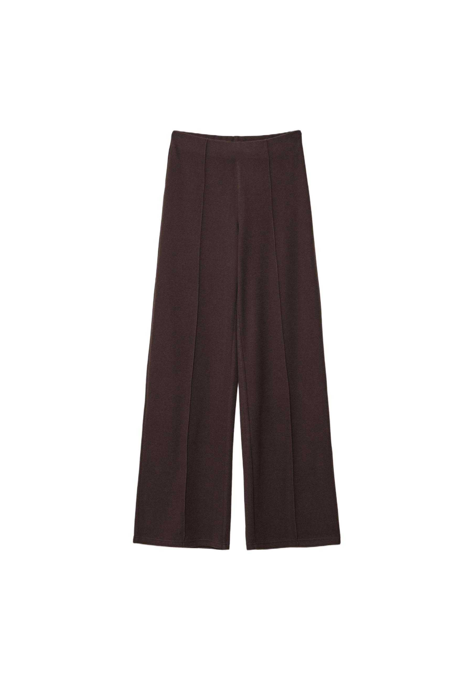 Knit trousers with seam detail — Brown