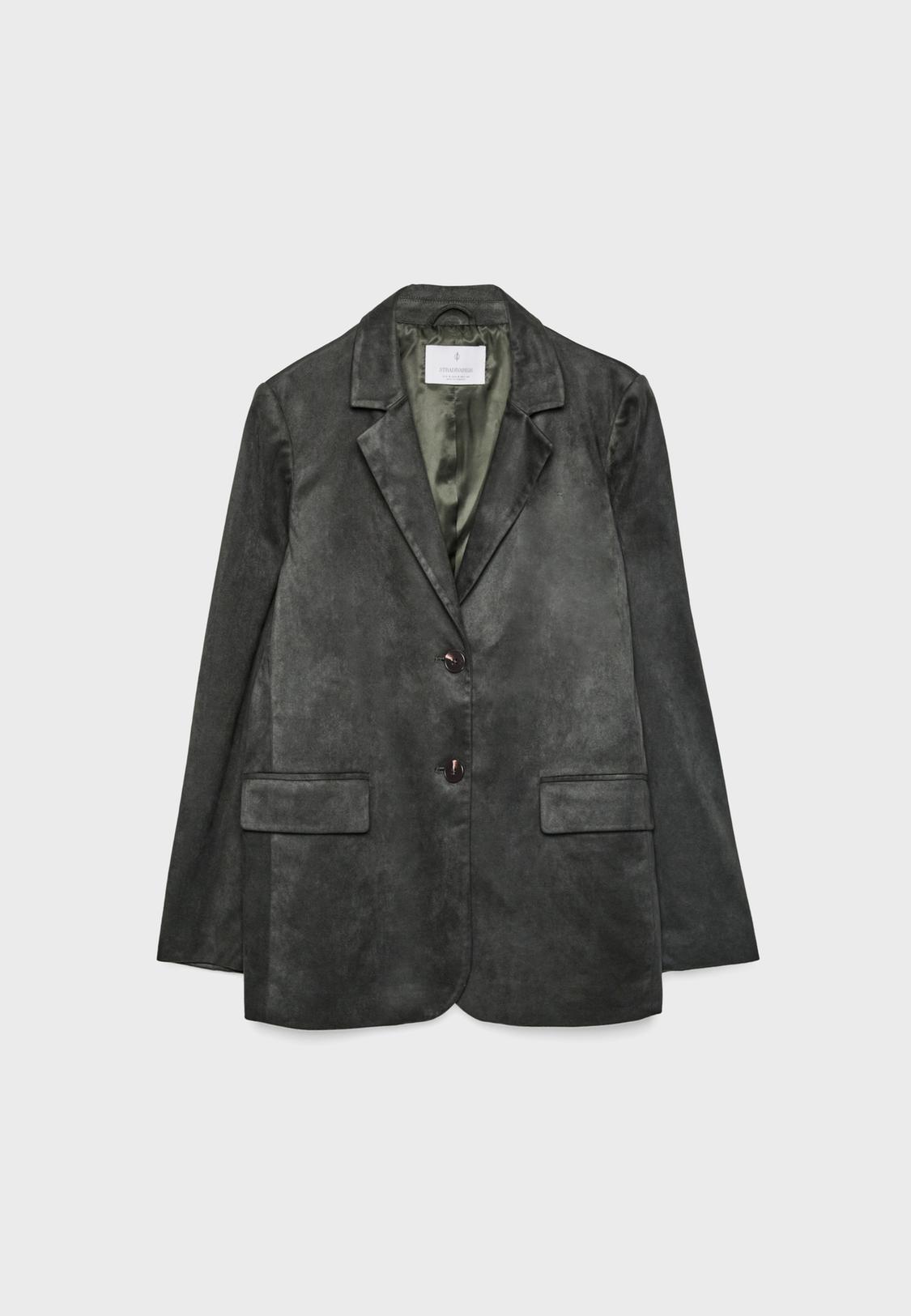 Regular fit faux suede blazer