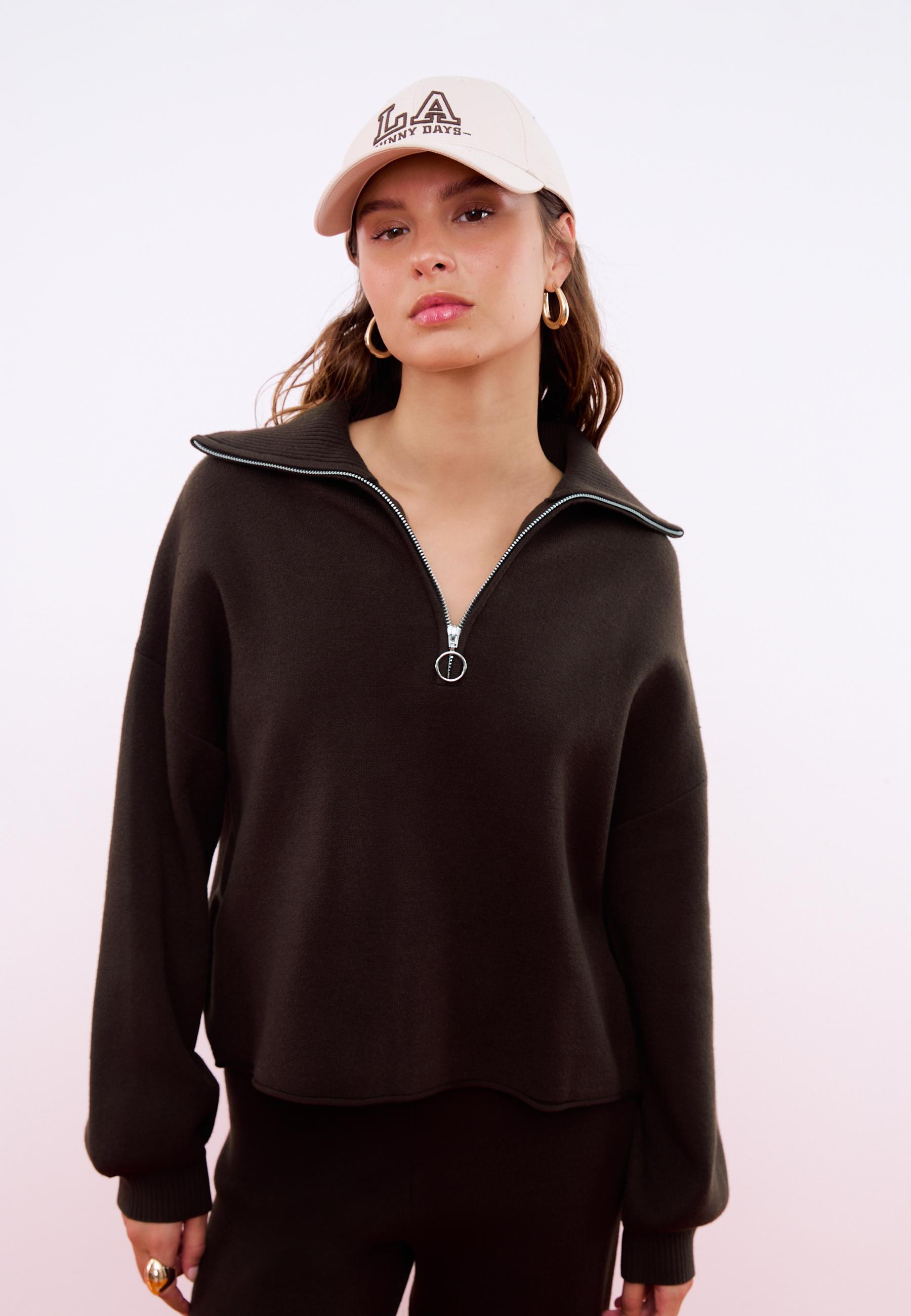 Pull en maille zippé