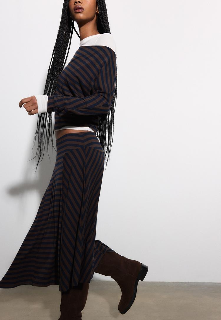 %C3%A7izgili asimetrik uzun etek