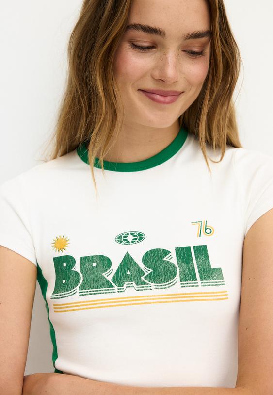 tshirt coupe droite col contrastant