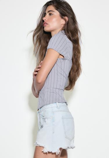 D75 Ripped denim shorts — MEDIUM LIGHT BLUE DENIM 3