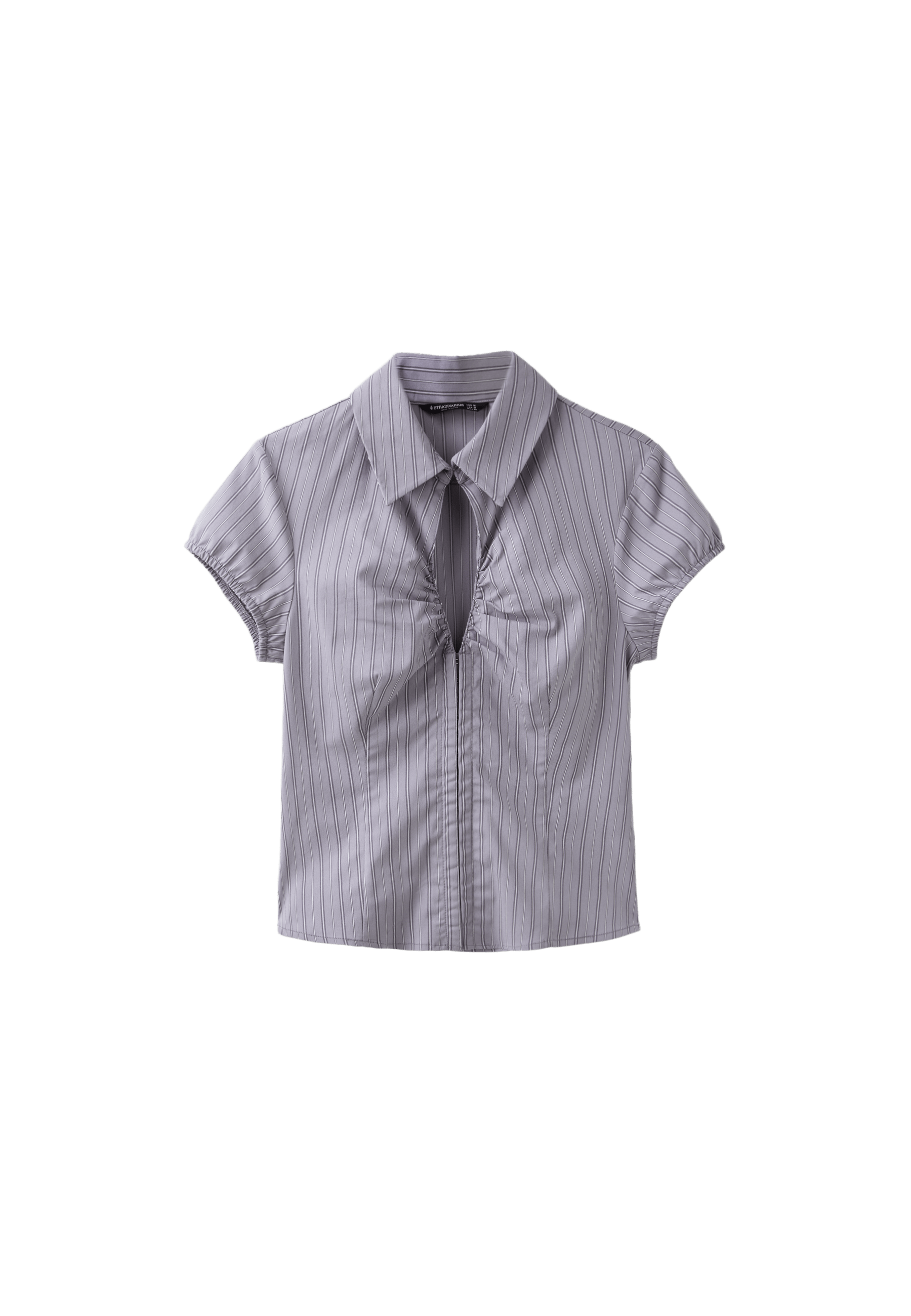 Short sleeve cut-out shirt — Pearl grey