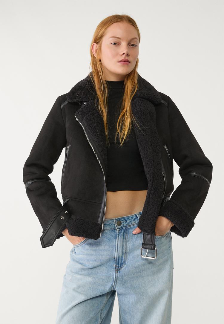 cazadora biker doble faz efecto ante