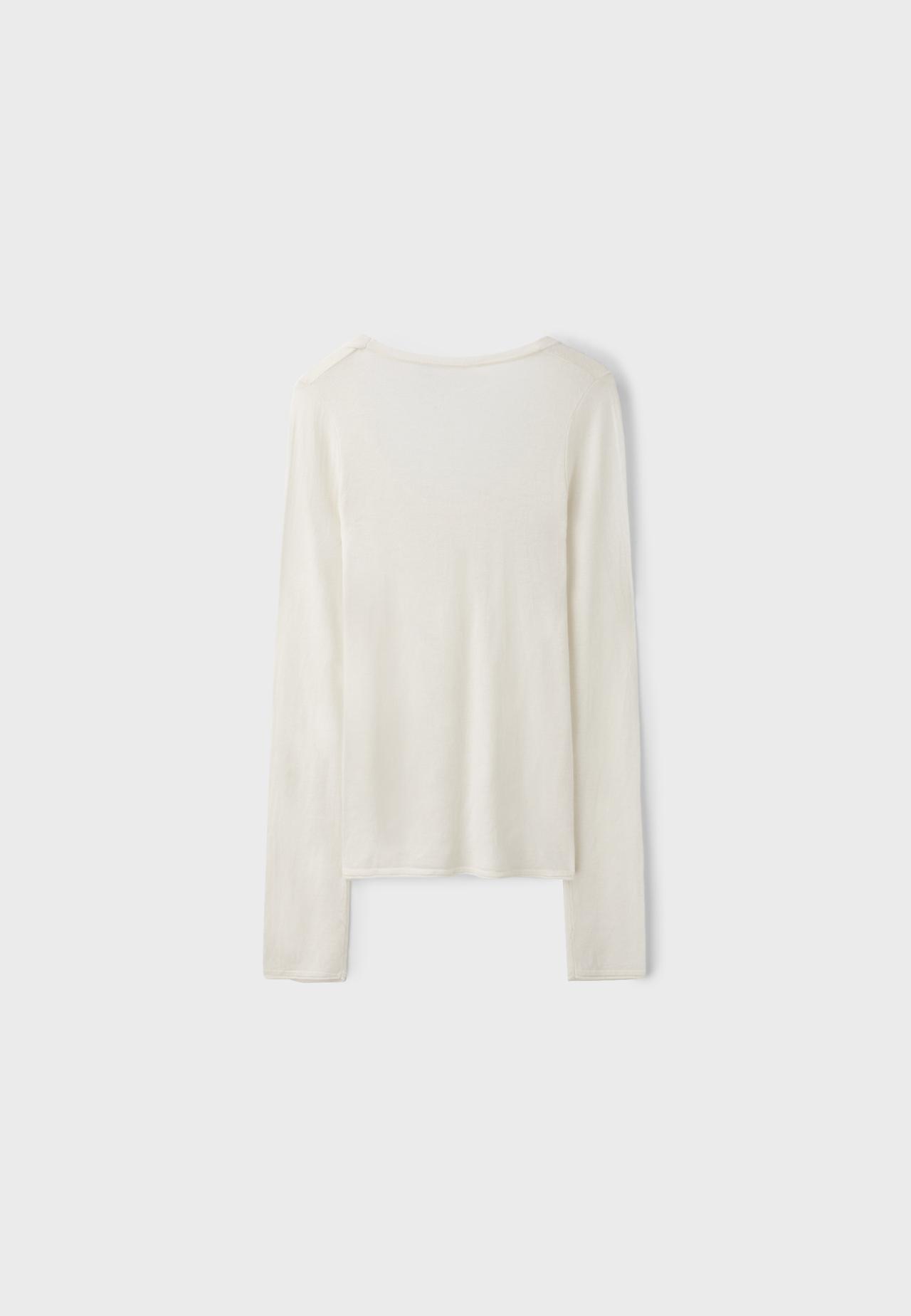 Basic wool and silk round neck jumper — Vanilla
