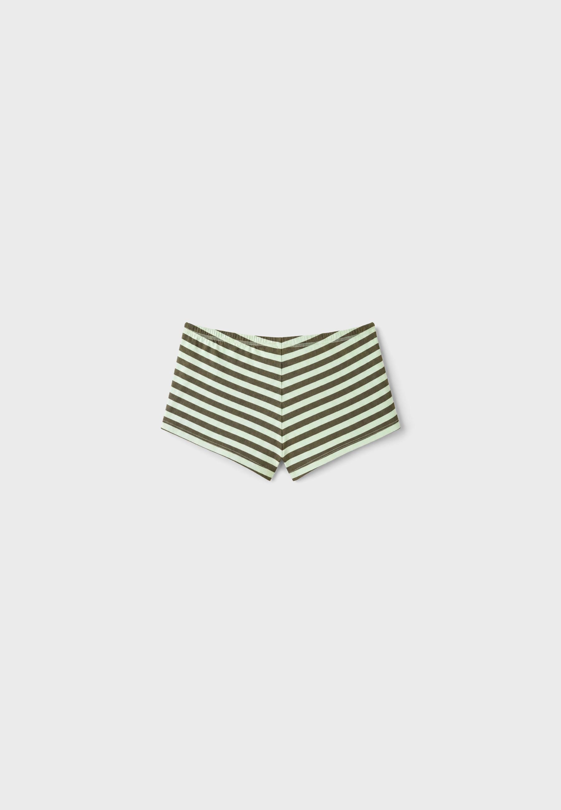 Striped mini shorts — Khaki