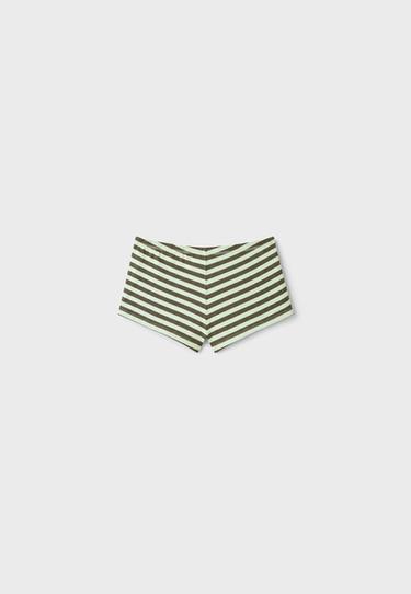 Striped mini shorts — Khaki 7