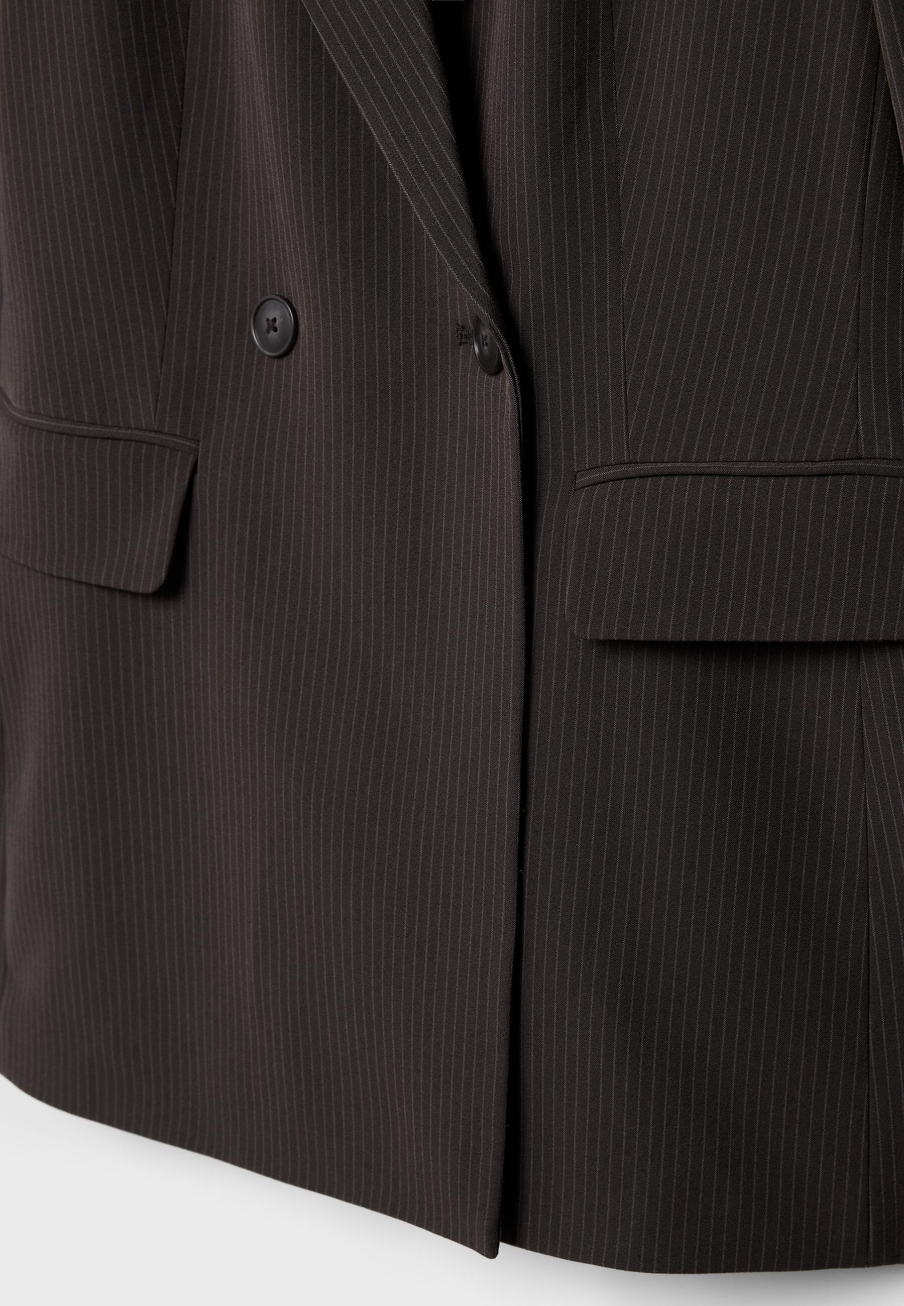 Striped fitted blazer — Brown