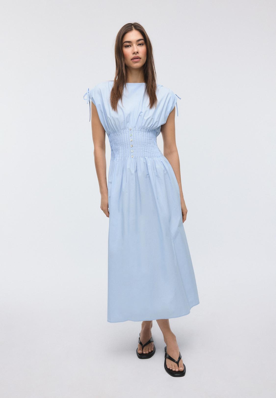 strapless open back dress Pleated Dress main image 1