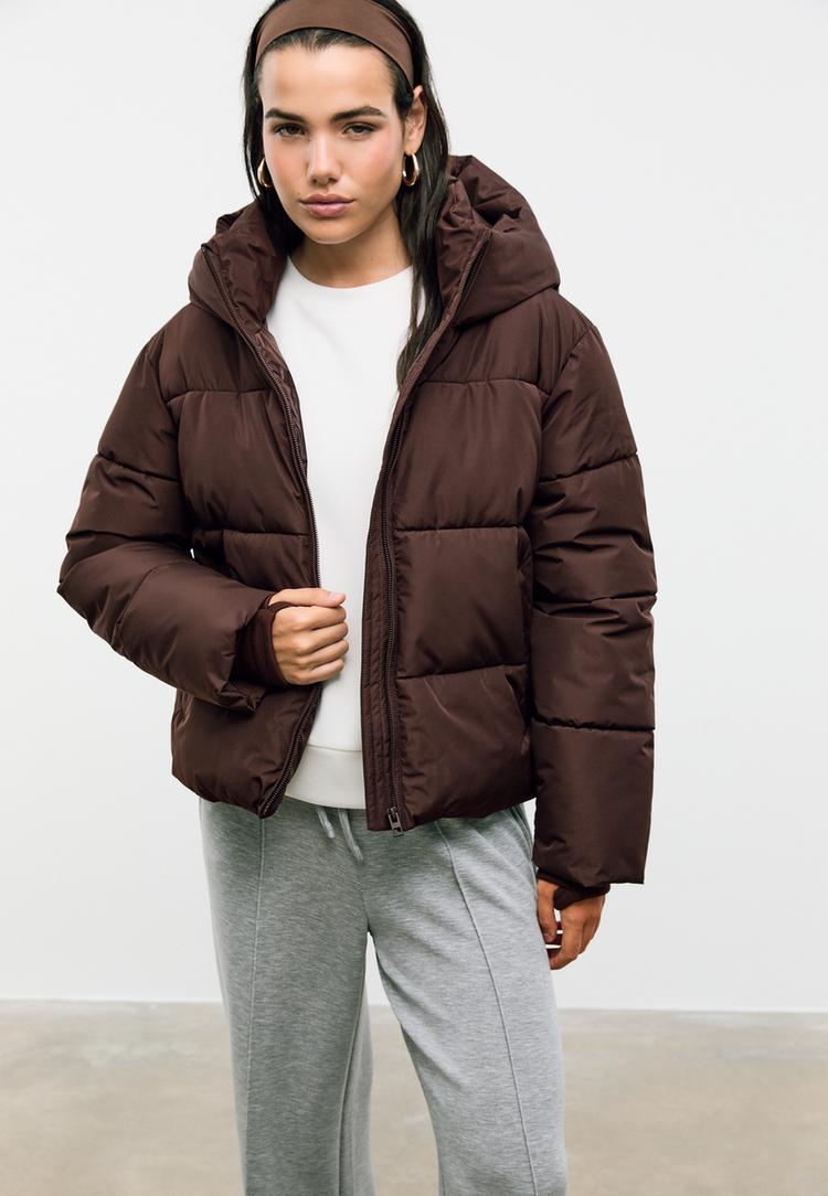 basic hooded puffer jacket