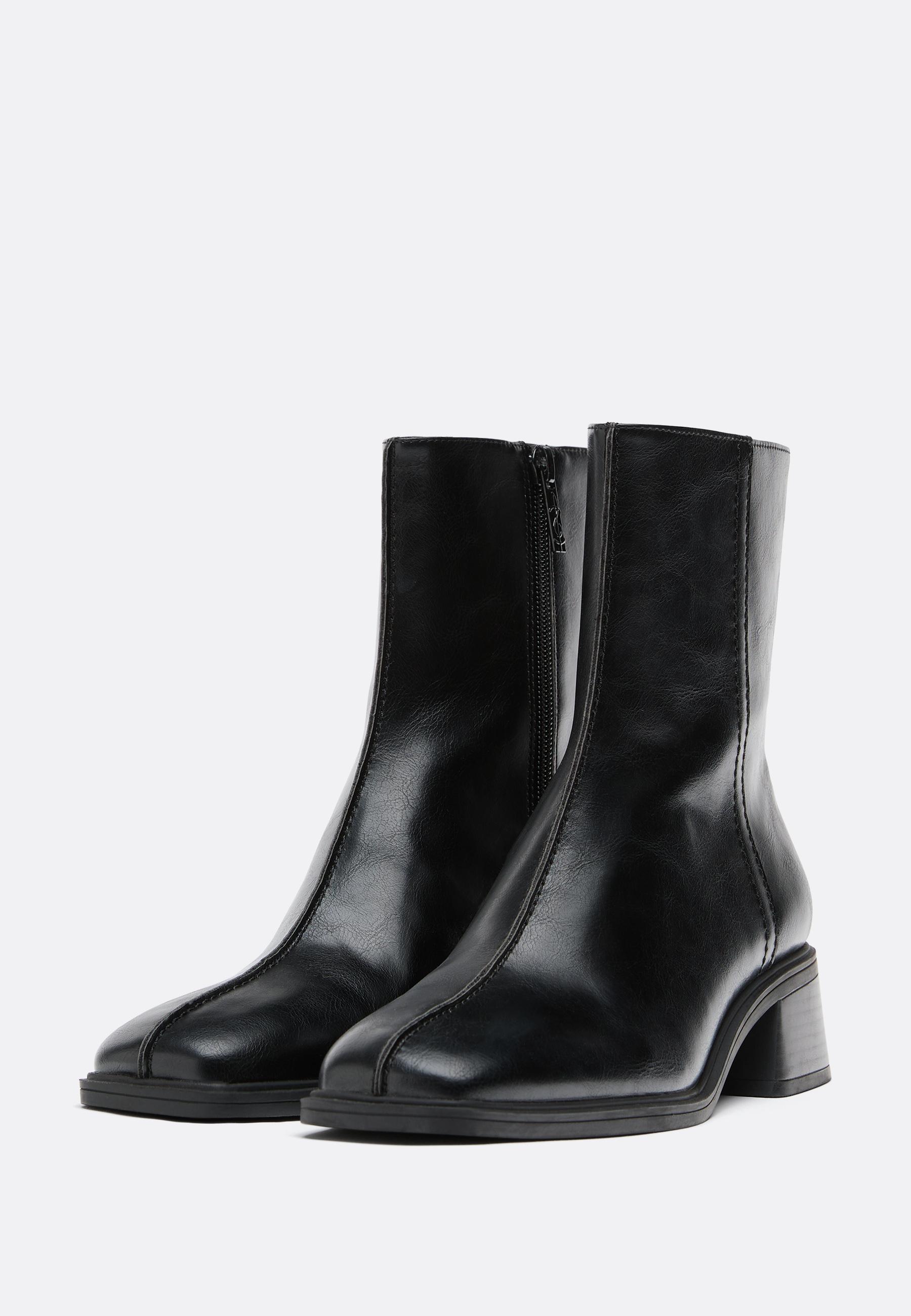 Botines planos efecto piel