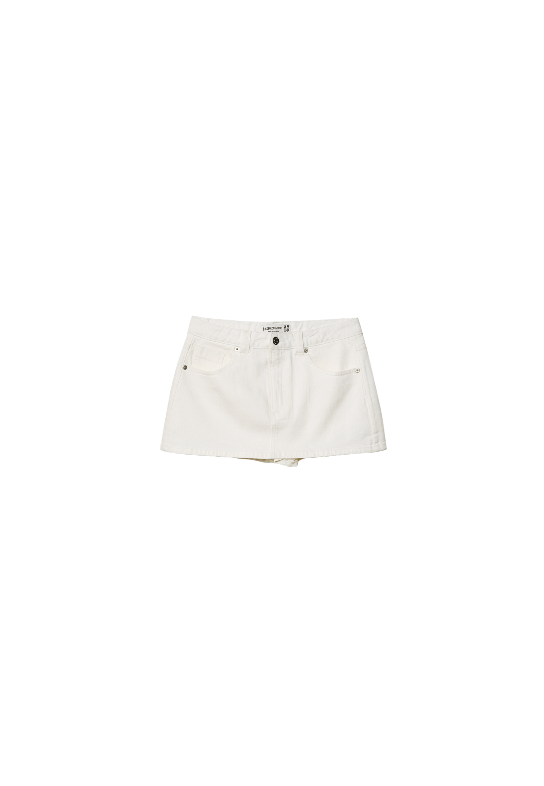 D62 denim skort — White