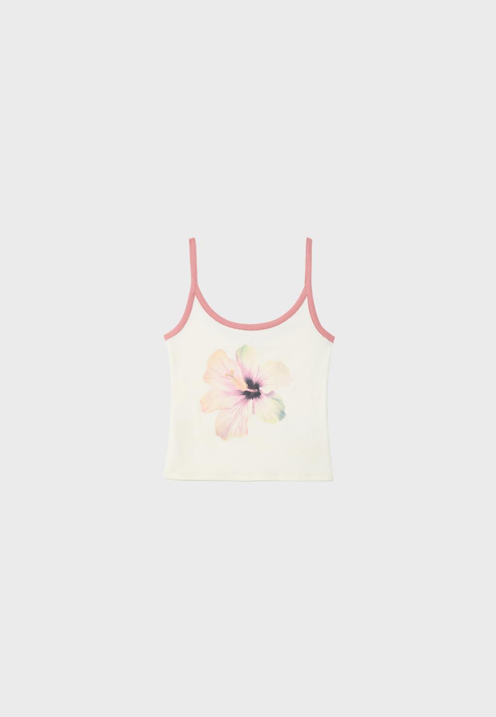 Camiseta tirantes hibiscos
