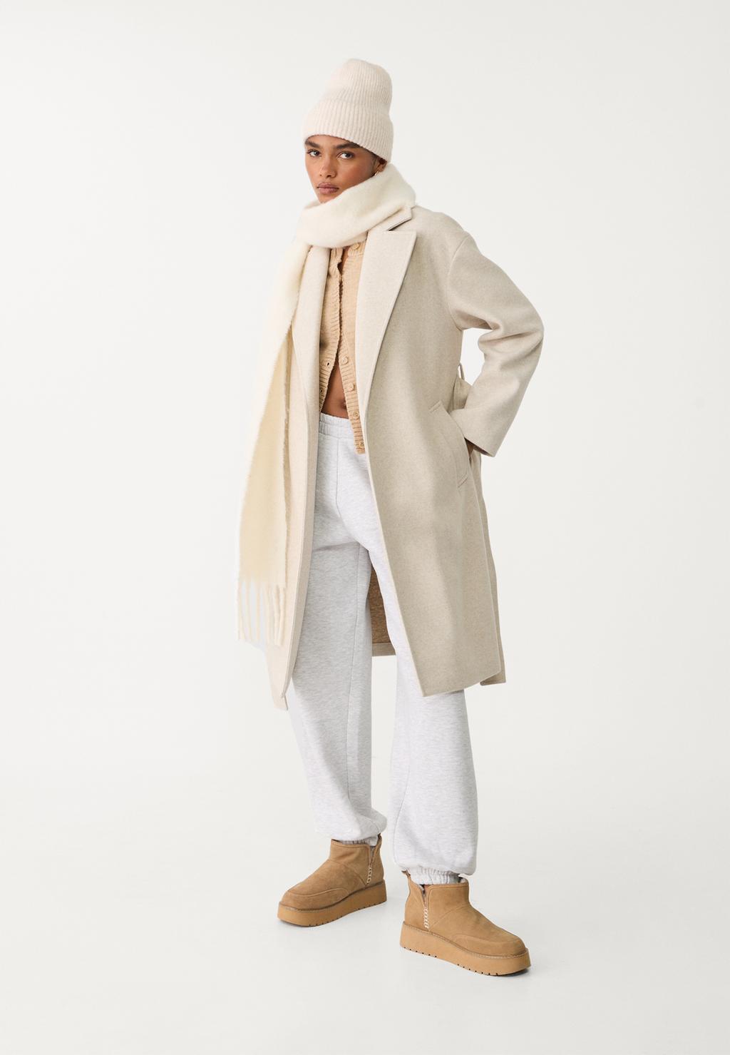 Manteau doux avec ceinture