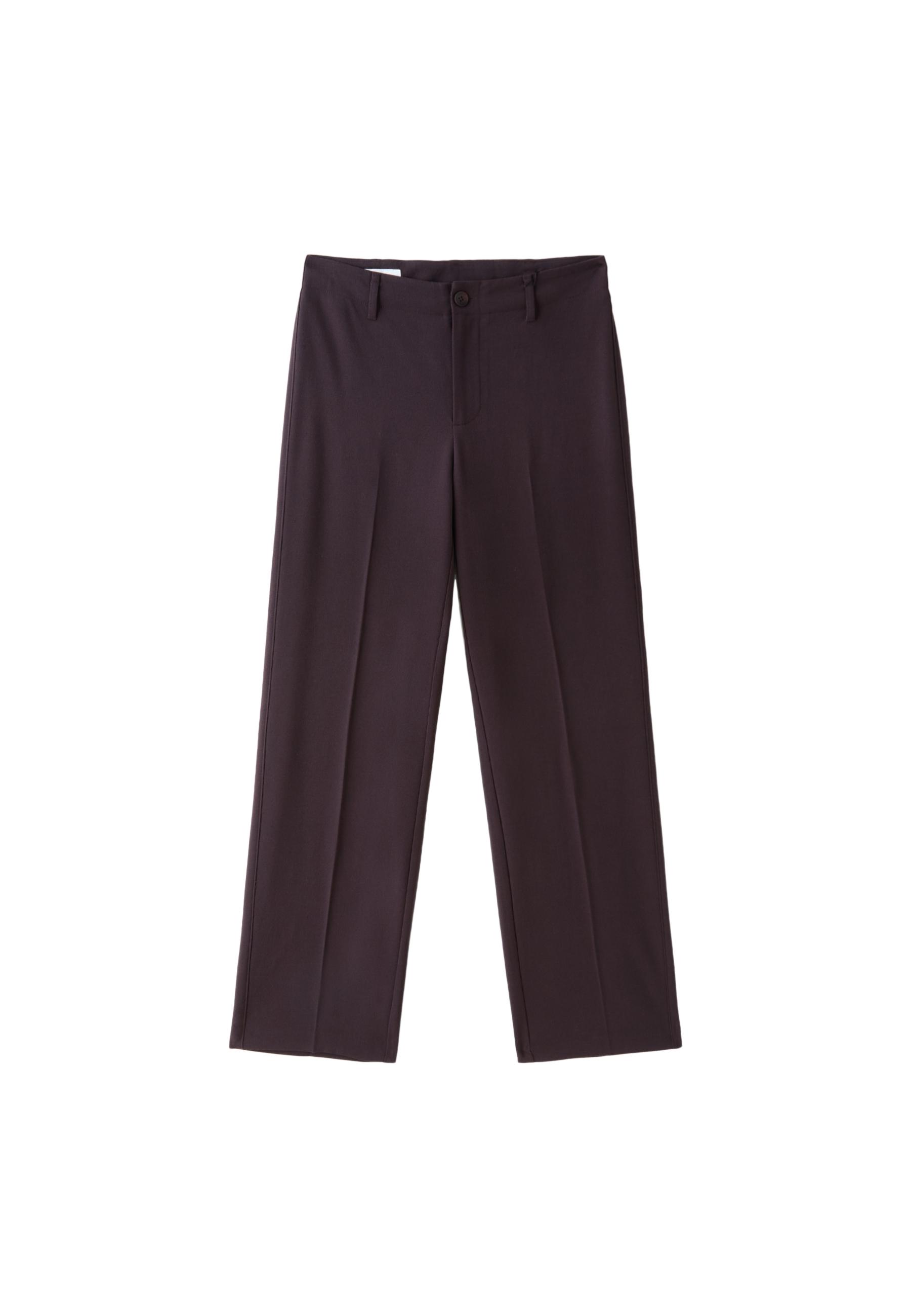 Slim Fit Straight Trousers — Dark purple