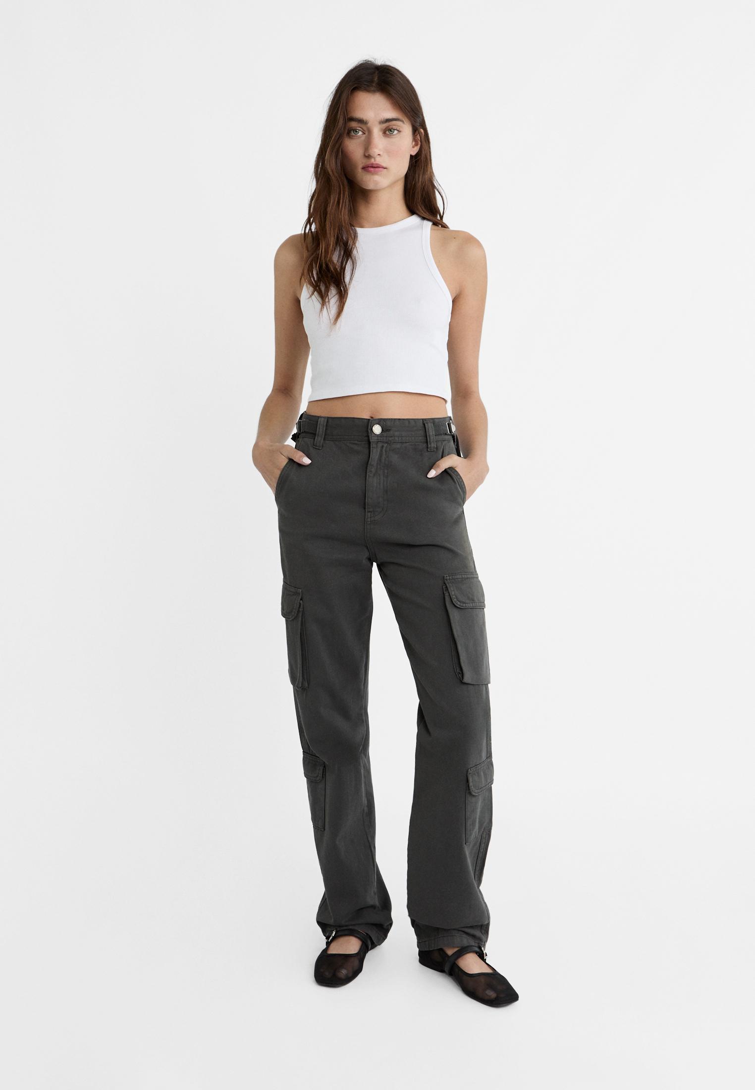 Adjustable waist cargo trousers - Women's fashion
