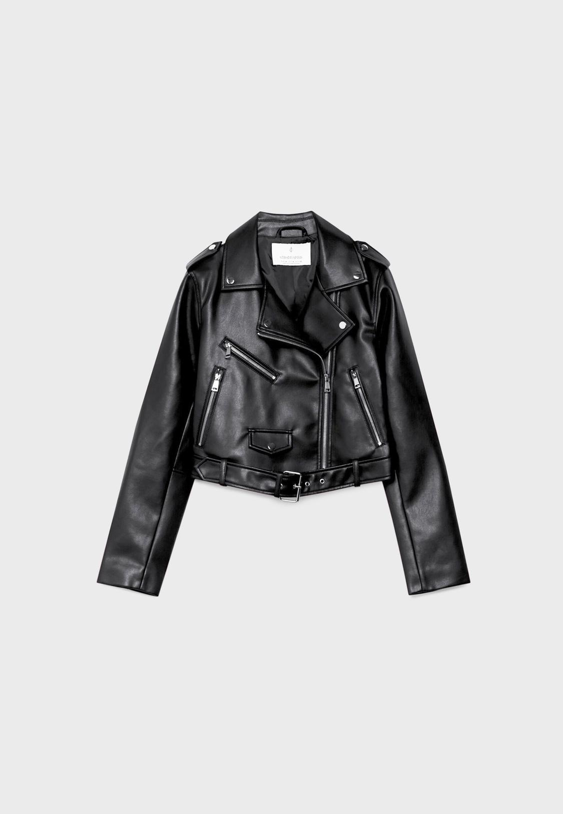 Giubbotto biker con cintura in finta pelle Moda da donna