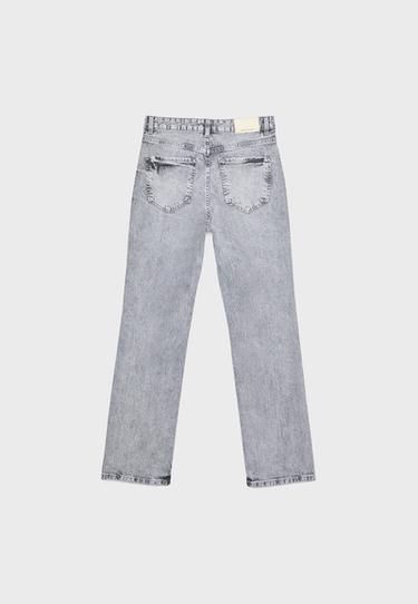 D98 straight-leg vintage effect jeans — DARK GREY DENIM WASH 8