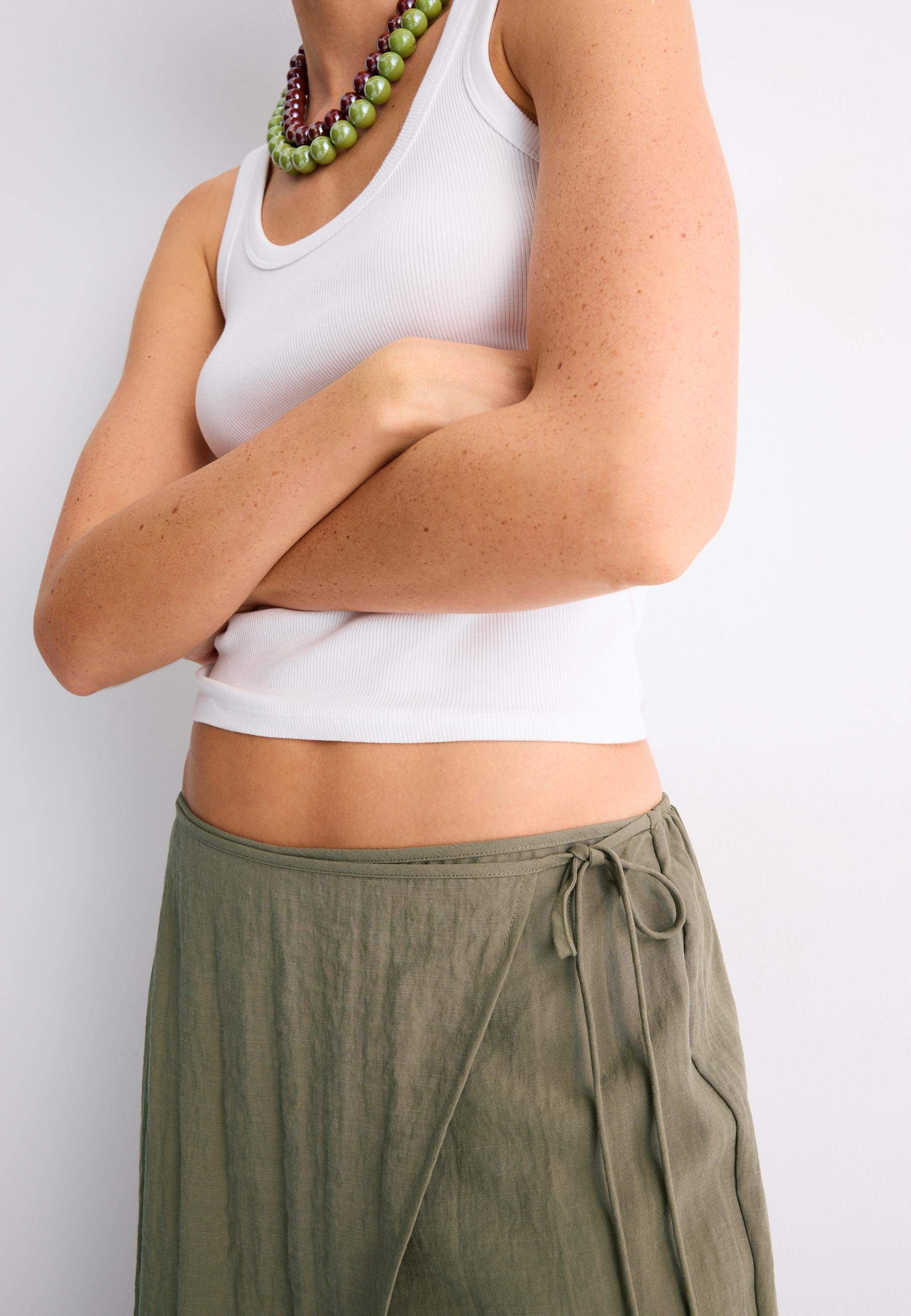 Flowing wrap trousers — Khaki