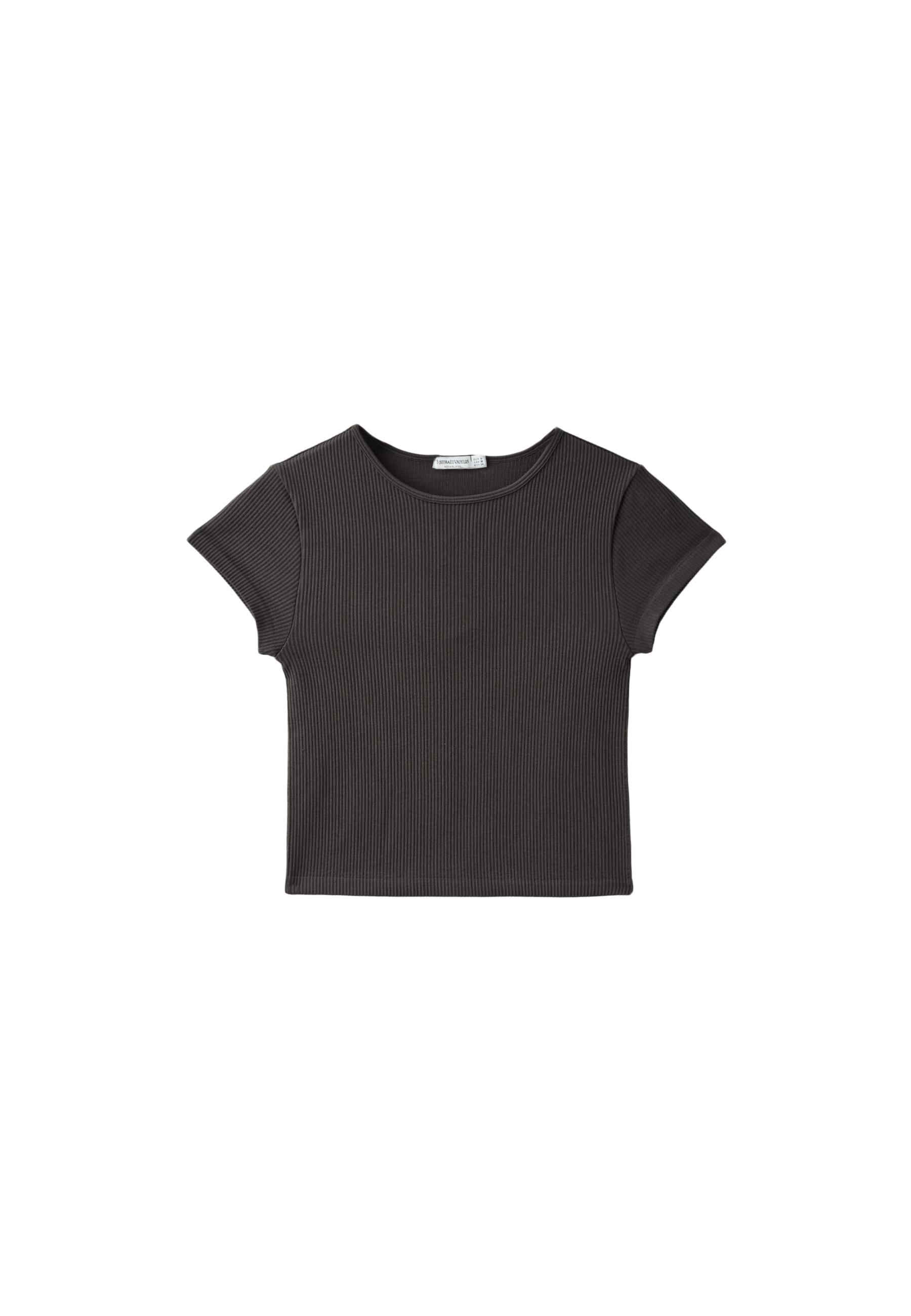 Seamless cropped T-shirt — Brown