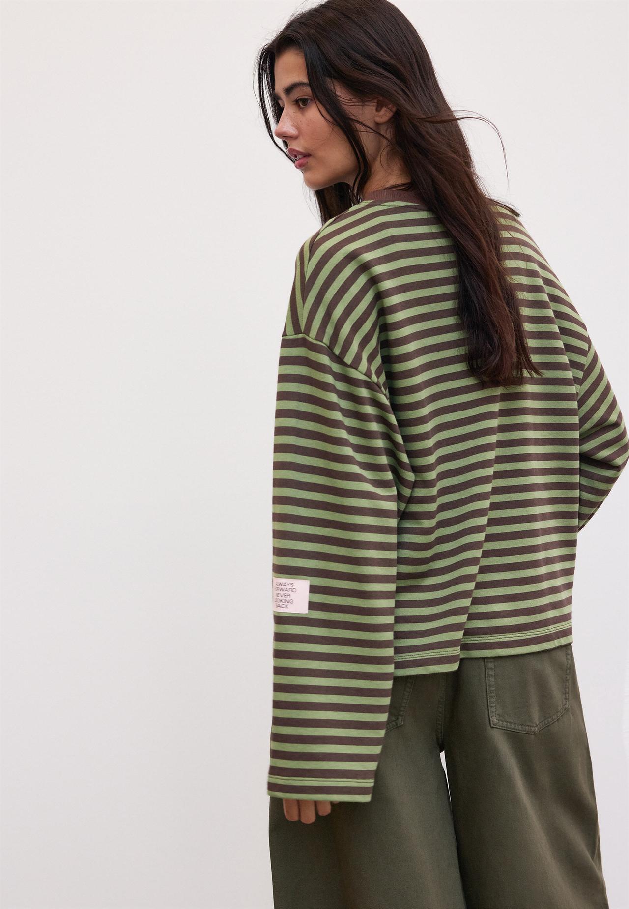 Striped sweatshirt — Khaki