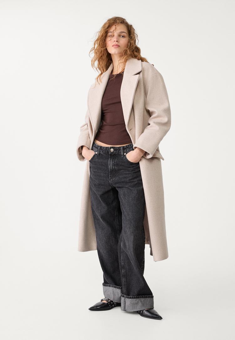 abrigo oversize tacto suave