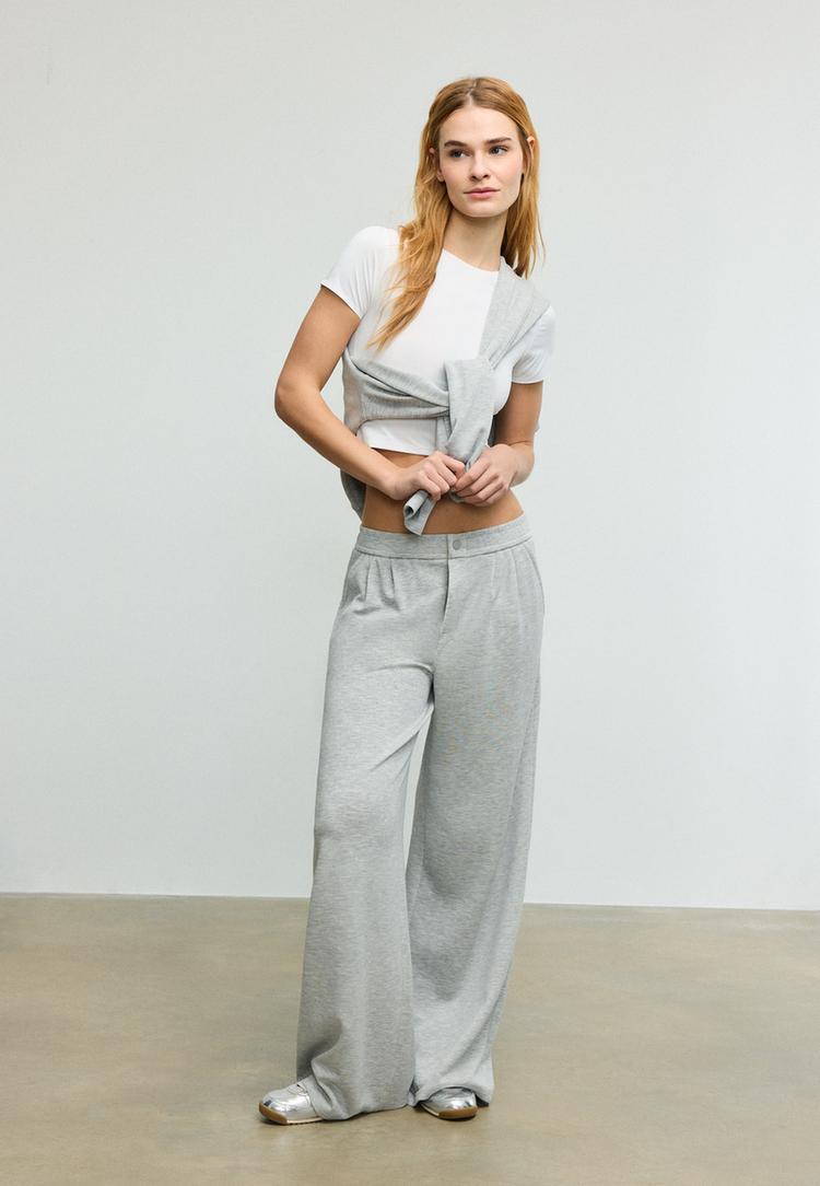 Stradivarius Βασική Μπλούζα Από Πολυαμίδιο Λευκό Xs