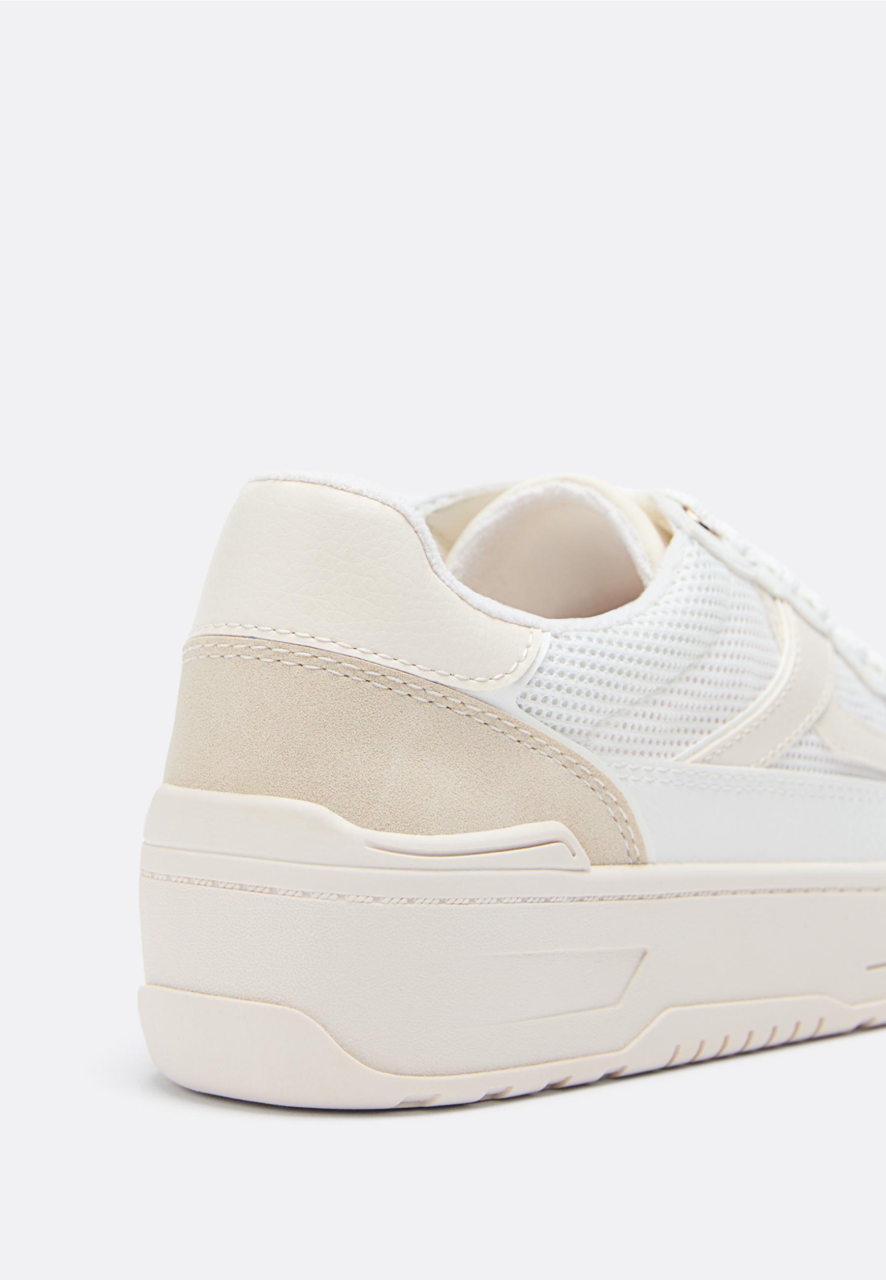 Openwork platform trainers — BEIGE