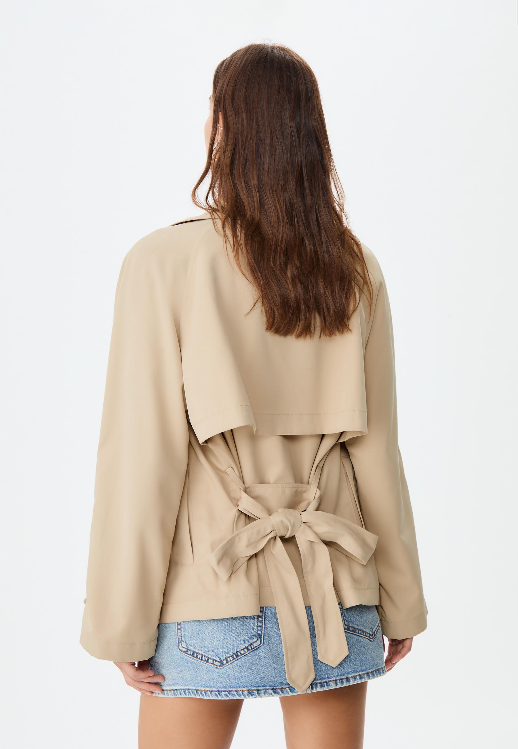 【I AM MARI】Obli Trench Short Jacket (Belt set) 3fc66058f35e8509996e7e9db64cfb