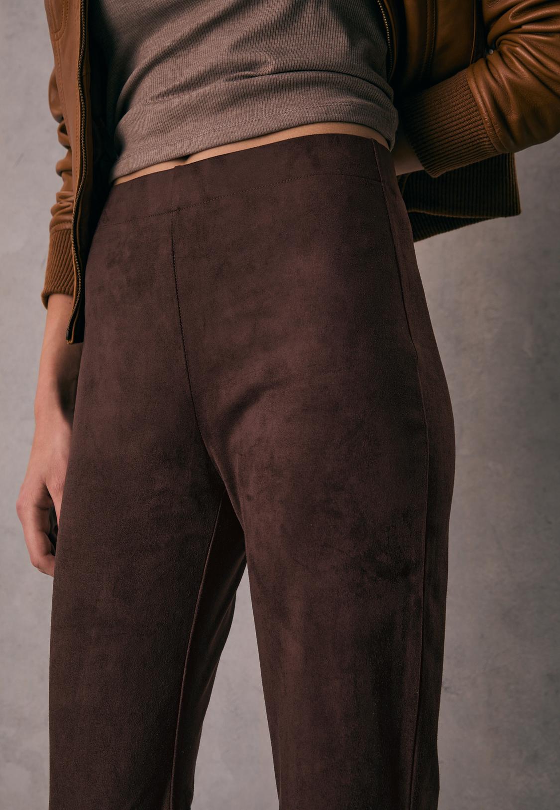 Faux suede flared trousers Women's fashion Stradivarius