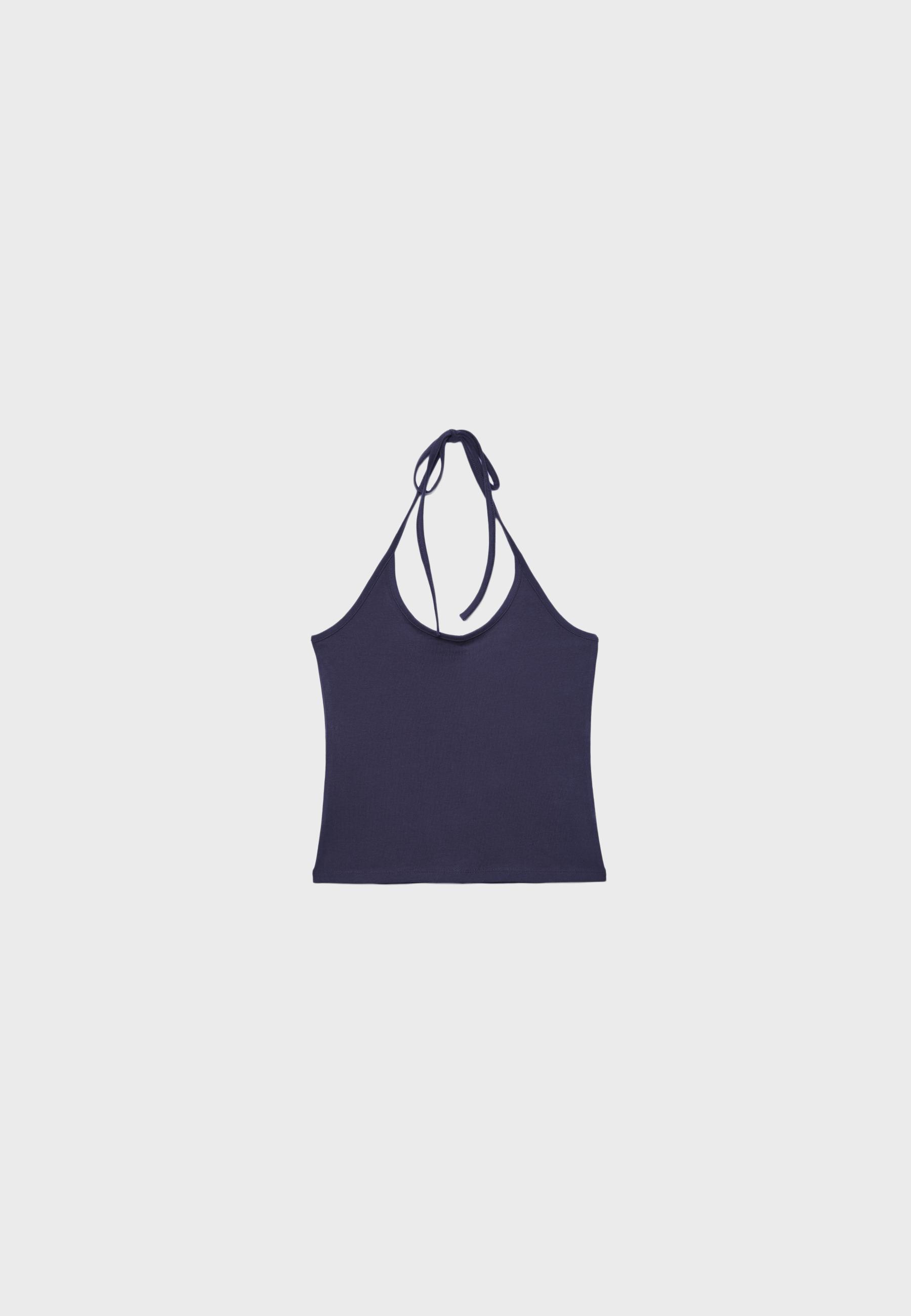 Knit halter top — Dark blue