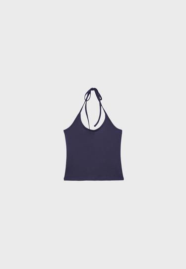 Knit halter top — Dark blue 5