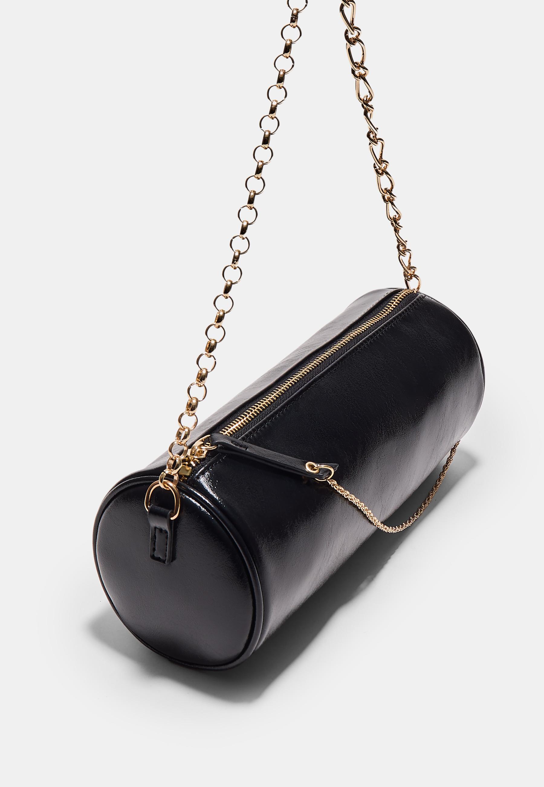 Shoulder bag with chain handle — Black