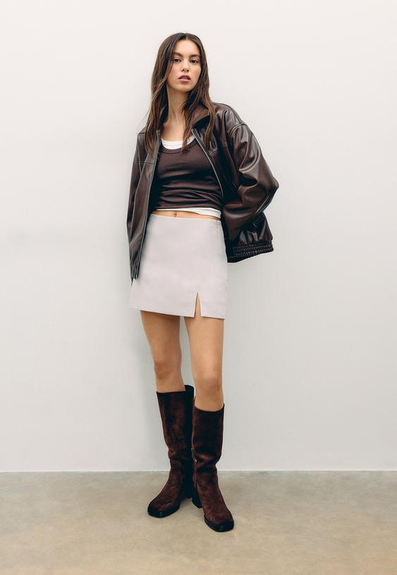 Stradivarius Skort With Side Split Ice S