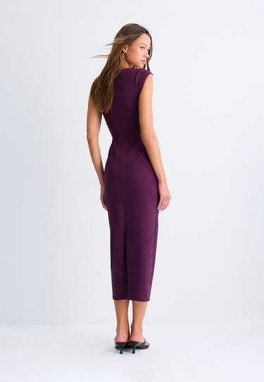 Gathered midi dress — Purple 1